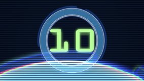 Digital blue film countdown with glitch effect in futuristic style, cinematic and corporate background - Powered by Shutterstock - Get 15% off with code: PIKWIZARD15