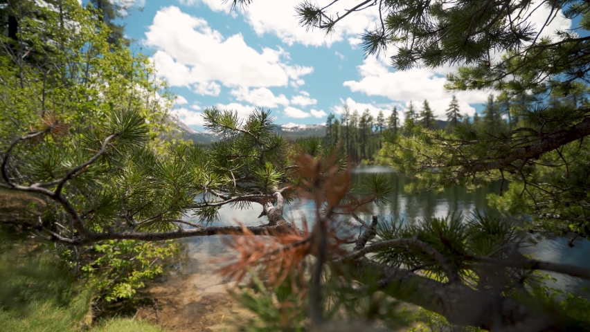 Manzanita Lake in the Lassen National Park in California, during the Spring of 2021