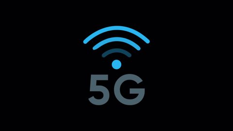 Animated 5G network icon designed in flat icon style, Technology concept icon.