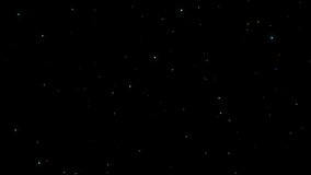 Isolated colorful twinkling stars. Animated night sky. Stars overlay. Black screen. Loop. 29,97 fps