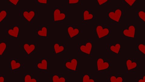 red hearts on black romance hearts pattern texture animated background , romance happy valentine day empty backdrop