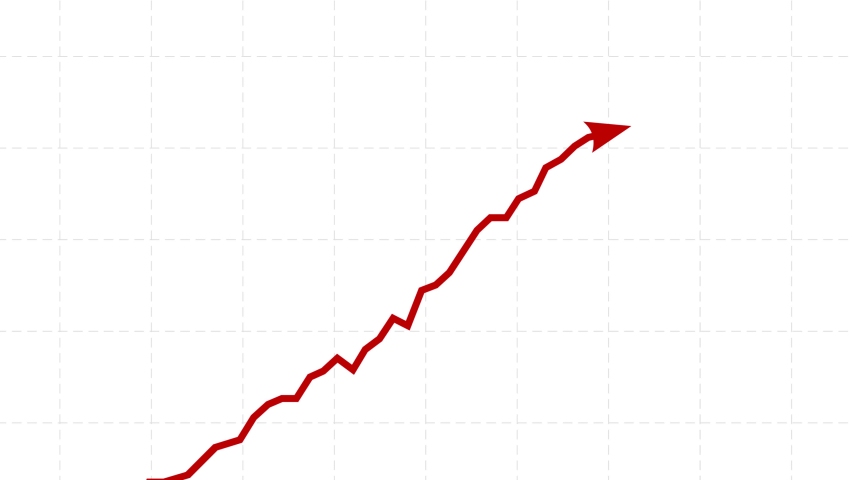 Chart arrow  still goes up seamless loop. Red and white. Graph rising fast. Business cartoon animation. Economy metaphor. - Powered by Shutterstock - Get 15% off with code: PIKWIZARD15