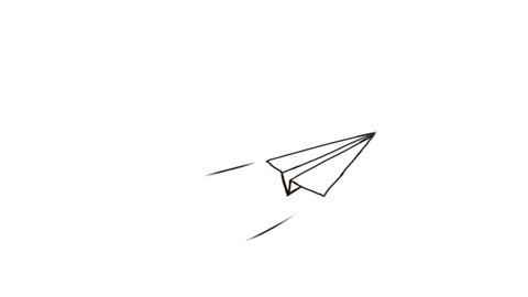 Animated hand drawn paper plane