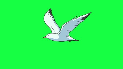 Seagull Flies Frame By Frame Animation Stock Footage Video (100% ...