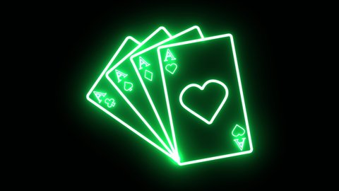 Green set of 4 cards. Aces of different suits.