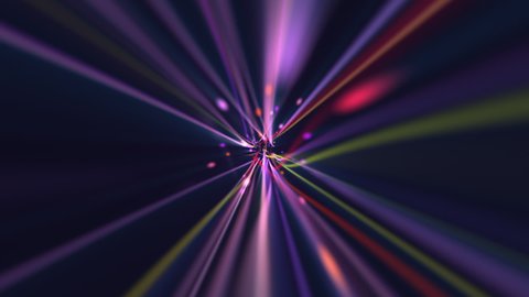 Technology concept background with high speed colorful fiber optic data flow light beams and glowing particles. This futuristic tech motion background animation is full HD and a seamless loop.