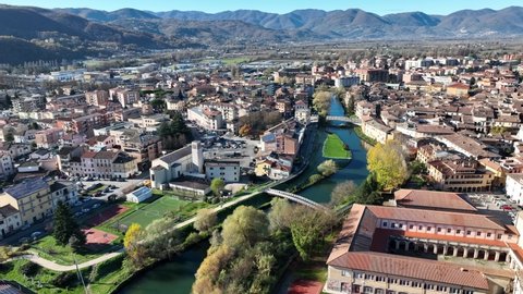 The historic center of the city of Rieti, Lazio Italy.
Aerial view of the city of Rieti.