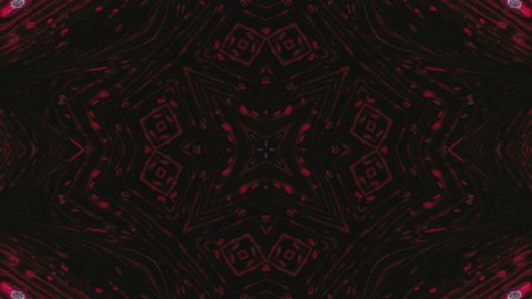 Abstract kaleidoscope background 4K, unique color texture kaleidoscope animation, red and dark kaleidoscopic design