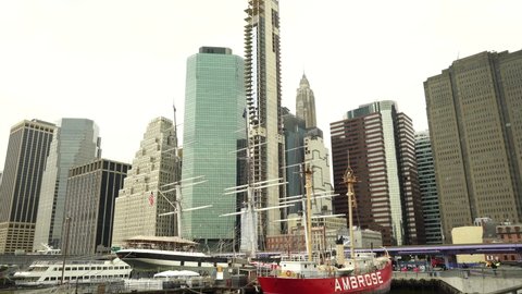 New York USA 6th Oct. 2021 : the tall ship Wavertree at the Seaport Museum fleet at Pier 16 in Manhattan, New York.