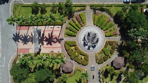 December 2021- Magnificent Drone aerial shot at Taman Sahabat is a public recreation park in the city of Kuching