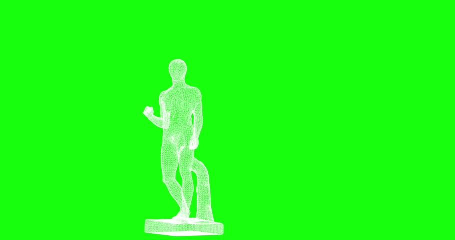 Chroma key background and classic statue 3d model in CC0 license. Vivid color and digital artifacts. Glitch error in digital footage. Concept video for NFT Art trade Royalty-Free Stock Footage #1084481170
