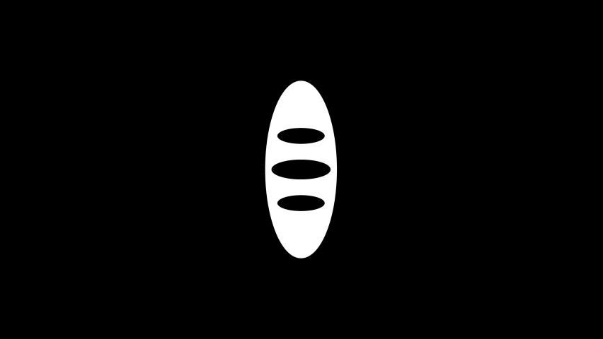 Glitch loaf icon on black background. creative 4k footage for your video project.