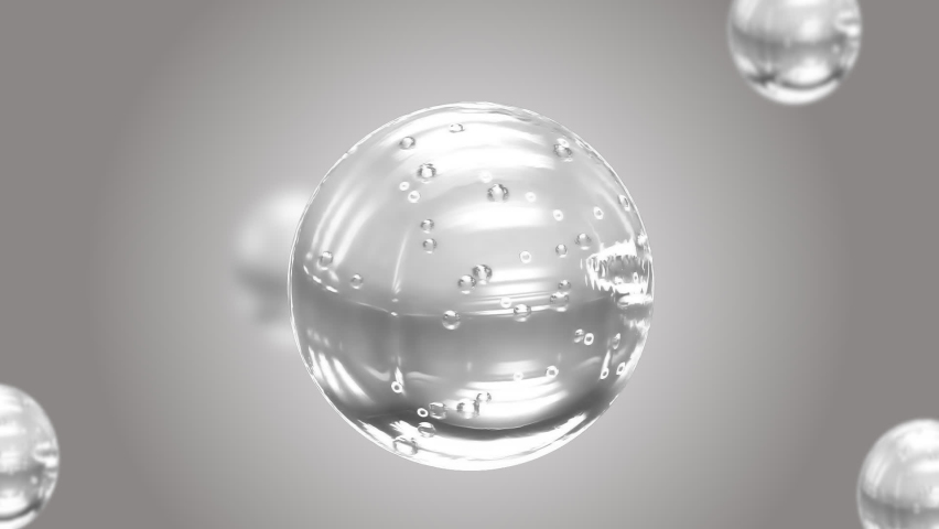 Macro Liquid Bubbles slow movement .bubbles water.Liquid Cream gel transparent cosmetic sample texture with bubbles isolated on white background. 3d animation of Cosmetic cream seamless. Transparent  | Shutterstock HD Video #1084502479