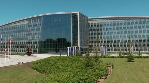 BrusselsBelgium - June 13, 2021: Exterior of NATO headquarter in Brussels, Beligum
