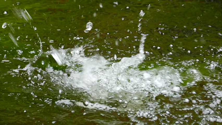 Close up of splash of water. Slow motion.  Royalty-Free Stock Footage #10845164