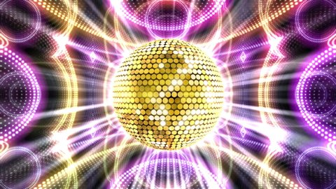 Mirror Ball Disco Lights Star Glitter Club Dance Party Background.