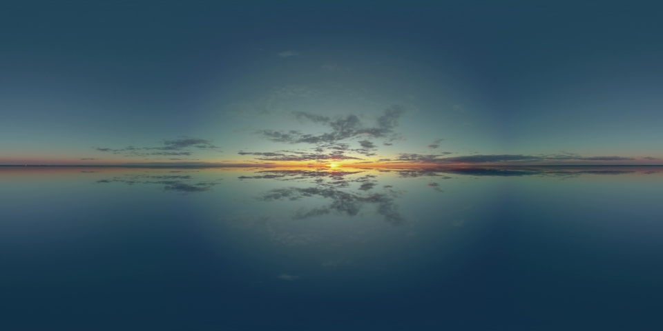 360 mirror panorama background sky, cloudy horizon nature, spherical cloudscape aerial. High-quality 360VR footage Lake Sea Meditative  Royalty-Free Stock Footage #1084542505