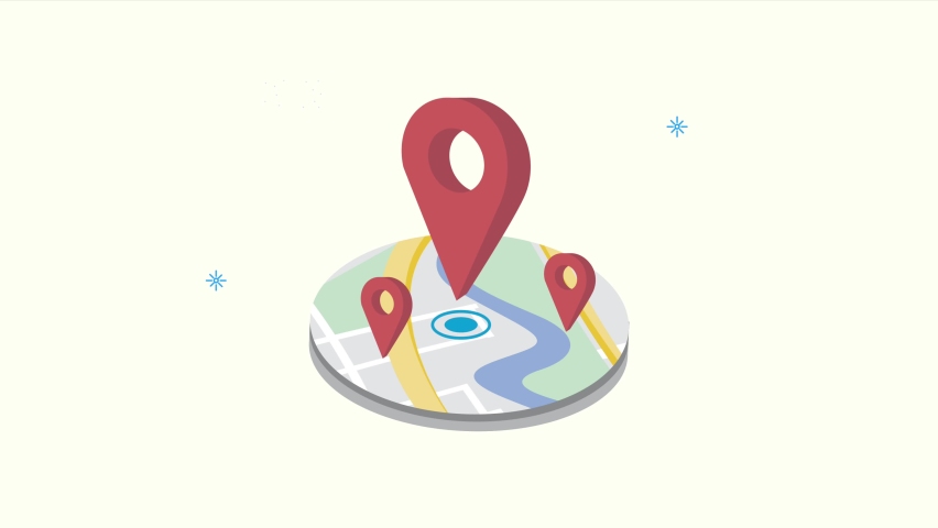 gps location service animation pin map Stock Footage Video (100% ...