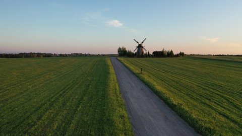 landscape with a windmill in Belarus