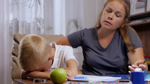 child cries when doing homework