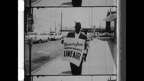 1963 Birmingham, AL. Martin Luther King leads the Birmingham Campaign  a series of mass meetings, direct actions, lunch counter sit-ins, marches on City Hall, and a boycott of downtown merchants. 4K 