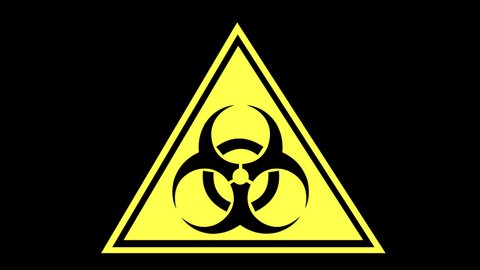 Loop animation of the biohazard symbol, on a transparent background