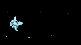 Space ship pixel art fake gameplay