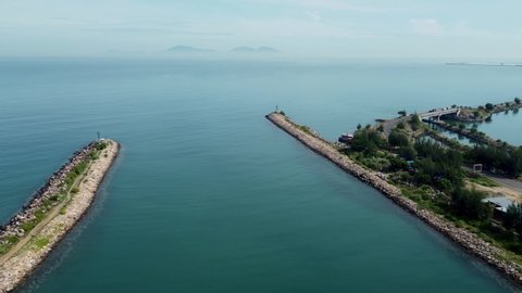 Aerial view of Ulee Lheue harbor, Aceh, Indonesia.