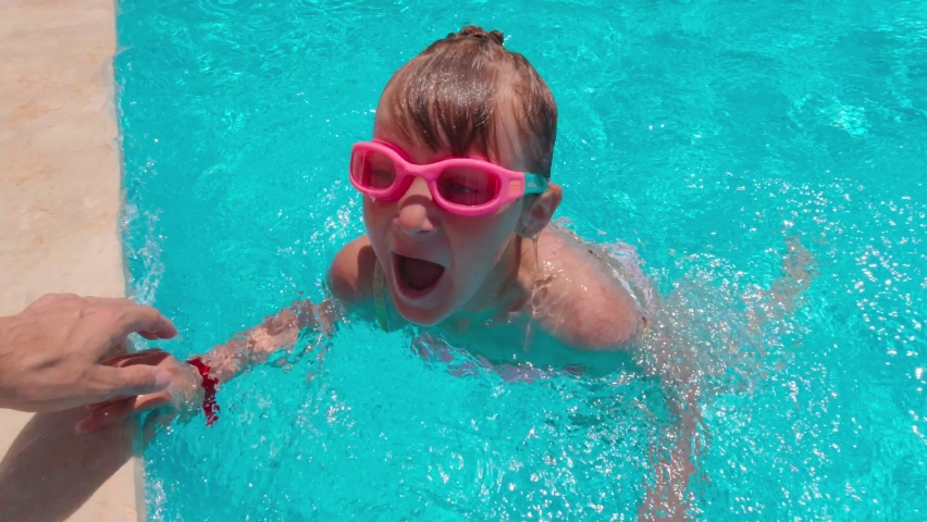 Girl drown in pool. Boy Drowning in Aquapark.