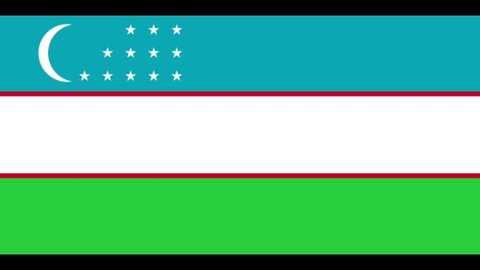 Flag Republic of Uzbekistan in video