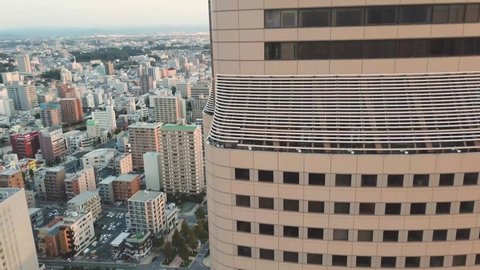 Hamamatsu, Japan - November 30, 2018 : view of the hamamatsu city buildings, japan from the sky