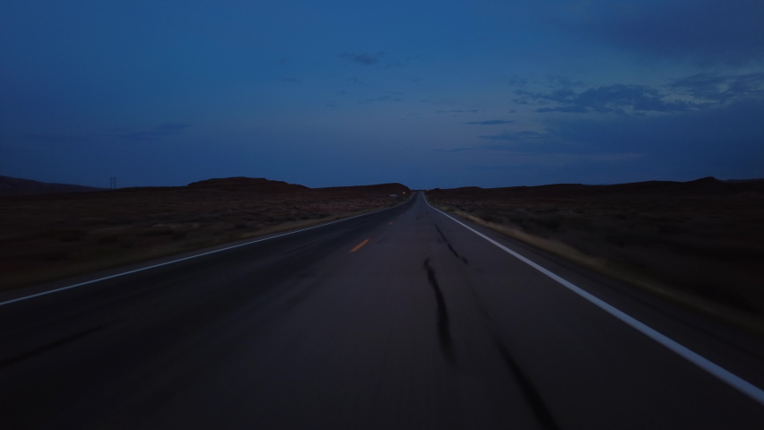 Driving Plate Utah Desert Highway 163 Southbound Evening Multicam Set 03 Front View Southwest USA Royalty-Free Stock Footage #1084656085