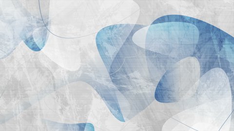 Blue and grey grunge wavy shapes abstract motion background. Seamless looping. Video animation Ultra HD 4K 3840x2160