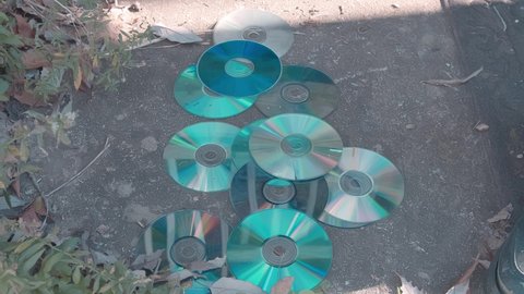 Stomping on CDs or DVDs outside