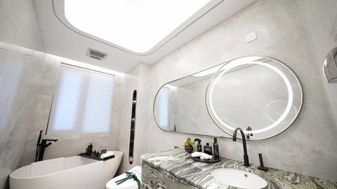 interior of modern bathroom with simplicity decoration
