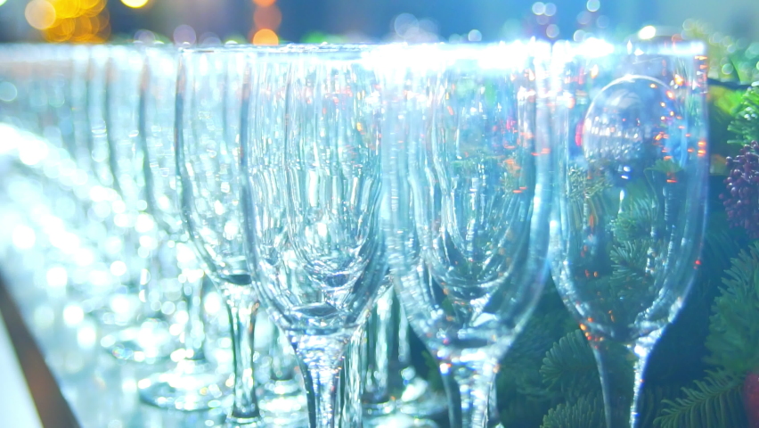 New year glasses with champagne | Shutterstock HD Video #1084706686