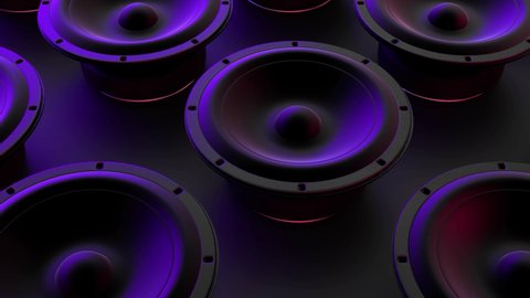 Speakers Under Purple Light Loop 4K