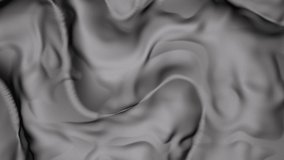 Grey silky textile video. Beautiful fluttering fabric. Neutral background footage.