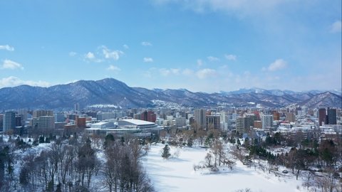 4K Time lapse of Sapporo city in Winter, Japan.
