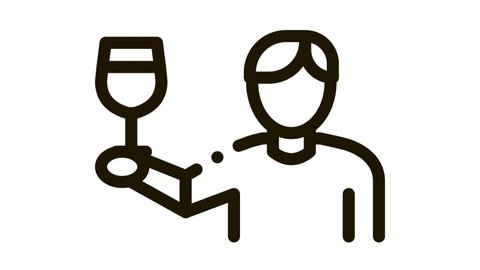 wine drinker icon outline illustration