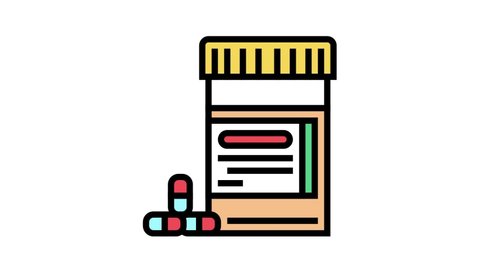 diabetes treatment pills color icon animation