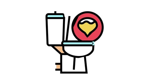 urine diabetes symptom color icon animation