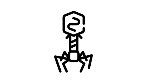 bacteriophage virus black icon animation