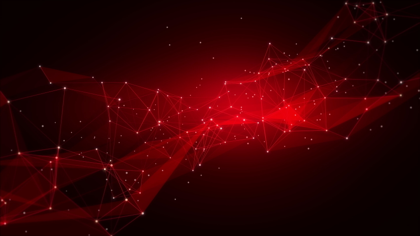 Abstract red background, Plexus, Polygon, Technology concept, Backdrop, 4k Resolution.