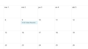 Spanish. Creating a Scheduled Calendar Reminder of Video Meeting in To Do List. Create Virtual COnference Due Date Schedule Prompt in Personal Organizer Datebook. Digital Display View of Typing Entry