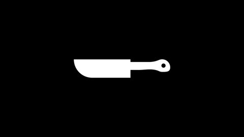 Glitch knife icon on black background. creative 4k footage for your video project.