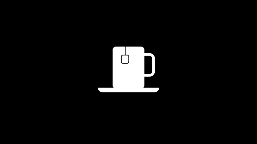 Glitch a mug of tea icon on black background. creative 4k footage for your video project. | Shutterstock HD Video #1084781638