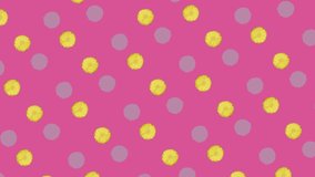 Colorful fruit pattern of fresh pineapple on pink background. Seamless pattern with pineapple sliced. Realistic animation. 4K video motion