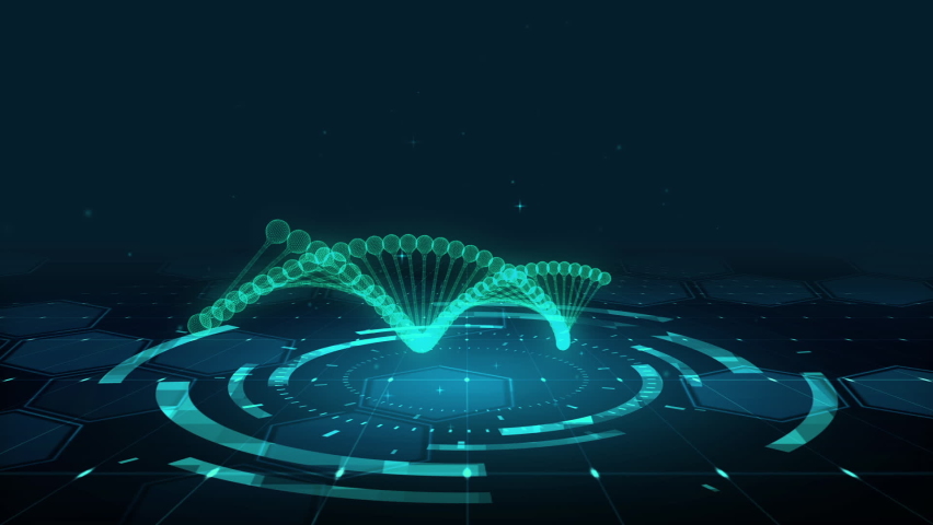 HUD The futuristic 3D sci-fi science DNA