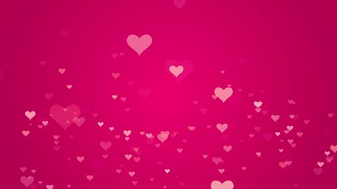 valentine day and love animation, hearts fly on pink background, couples and marriage motion blank template